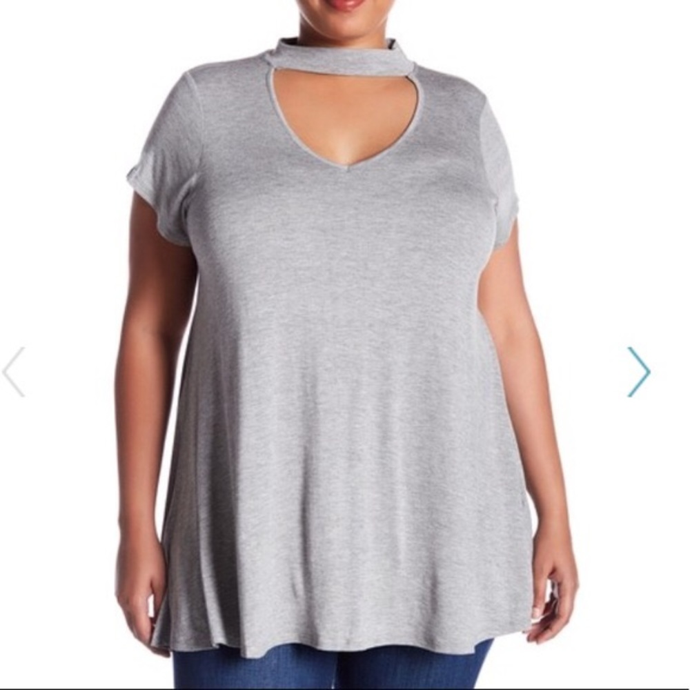 Ultra Soft Keyhole Shirt with Choker Neck